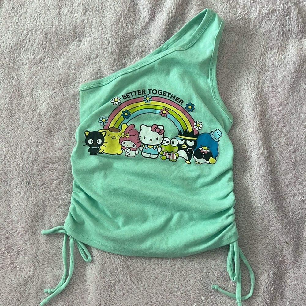 Hello Kitty ruched One-Shoulder Top